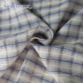 Linen Rayon Men Blouse Plaid Shirts Short Sleeves